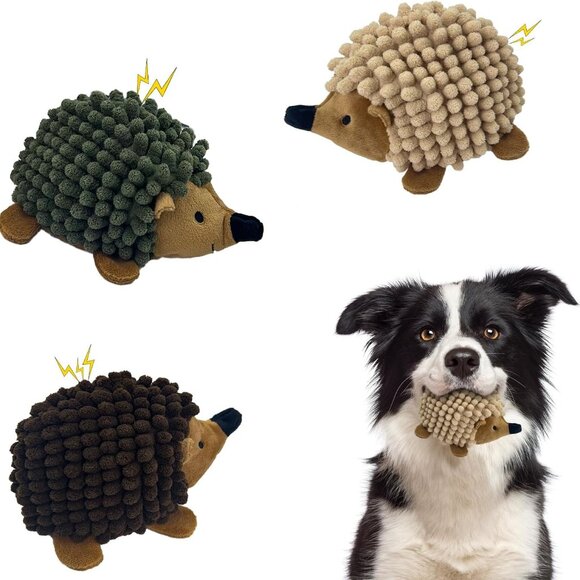 Other - Plush Hedgehog Dog Toys 3 PCS - Squeaky No-Stuffing Hedgehog for Small and Mediu